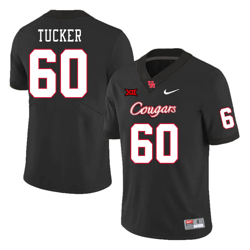 Men #60 Cross Tucker Houston Cougars College Football Jerseys Stitched Sale-Black - Click Image to Close